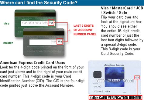 How to find your credit card security code .